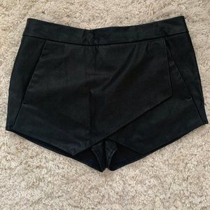 Black Leather Skort Shorts Express